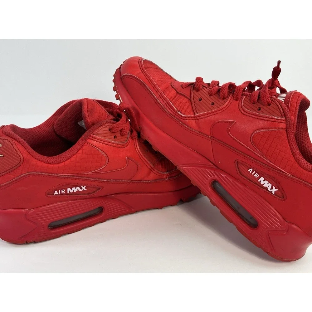 Nike Air Max 90 Essentials Men's Size 10.5 University Red Shoes Sneakers AJ1285